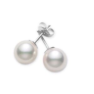 Elegant Silver Pearl Stud Earrings